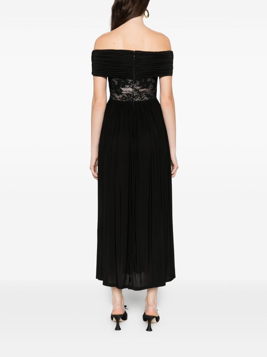 Zimmermann Abito lungo nero con scollo bardot, view 5