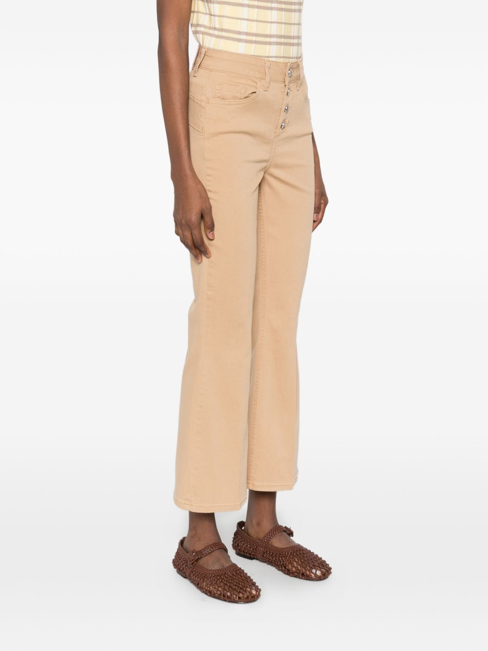 LIUJO Jeans beige con chiusura a bottoni, view 2