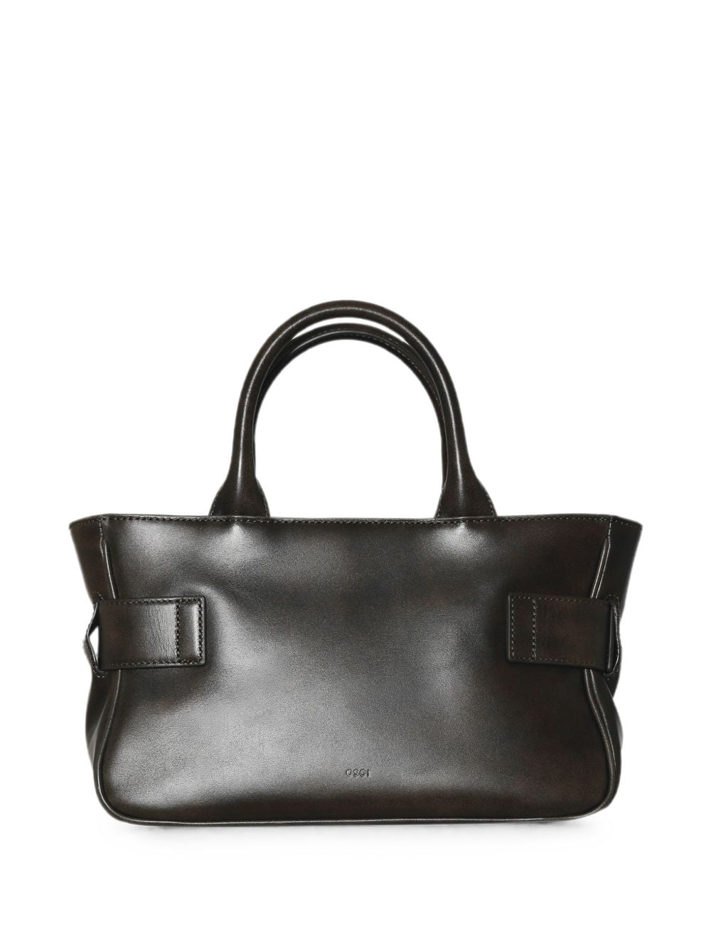 OSOI Tote Brocle Mini in pelle lucida marrone scuro dal, view 2