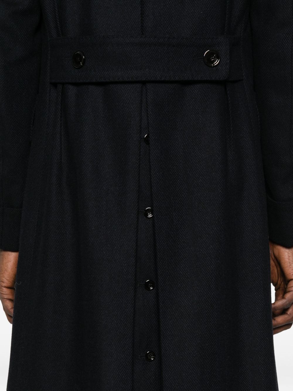 LARDINI Cappotto doppiopetto blu in lana, view 2