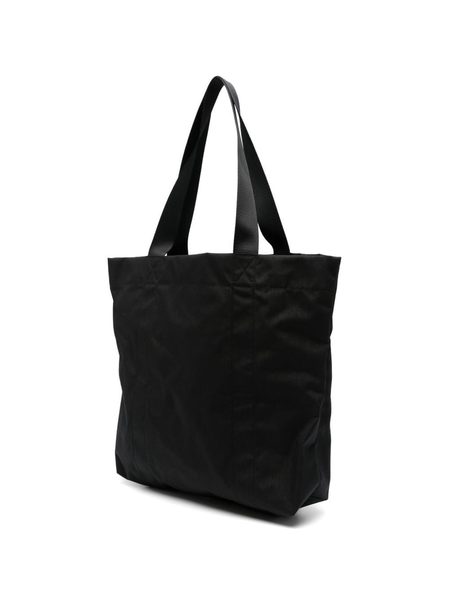 Y-3 Borsa a mano nera con logo, view 5