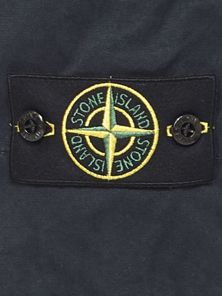Stone Island Pantaloni cargo blu con patch logo, view 4