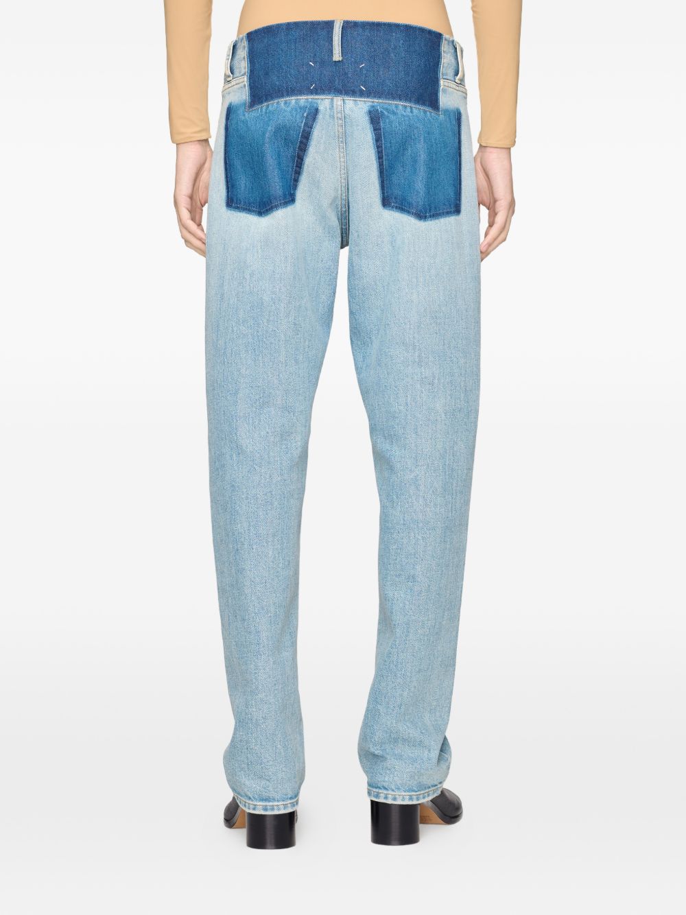 Maison Margiela Jeans straight-leg in denim patchwork indaco, view 2