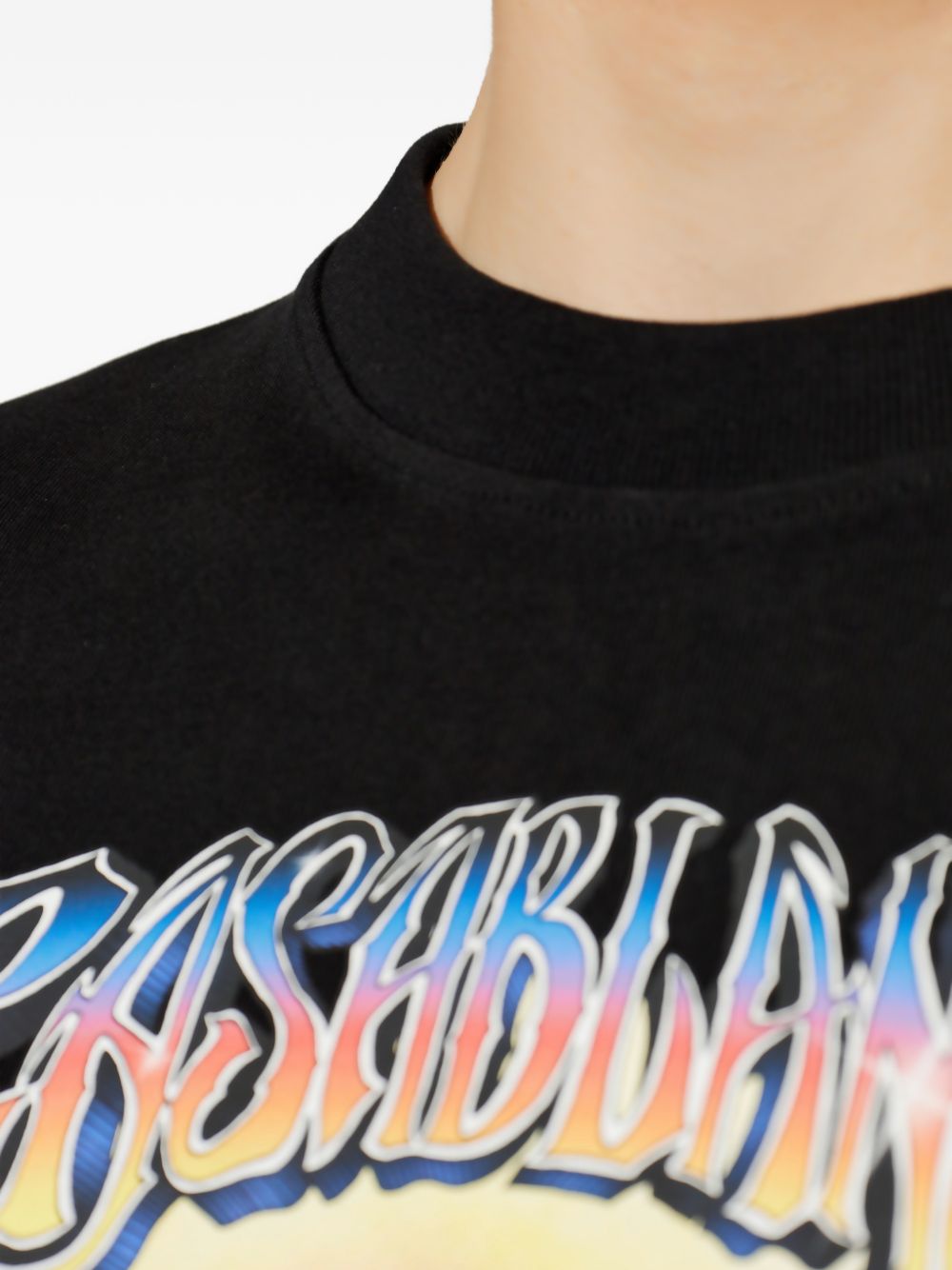 CASABLANCA T-shirt Airspray oversize in cotone nero con stampa grafica, view 2