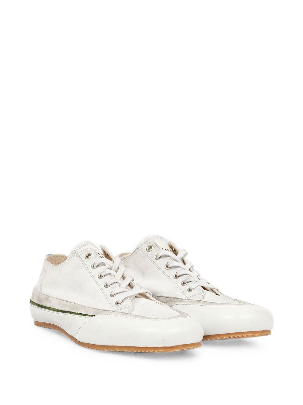 Maison Margiela Sneakers Traveler in pelle e tessuto bianche, view 2