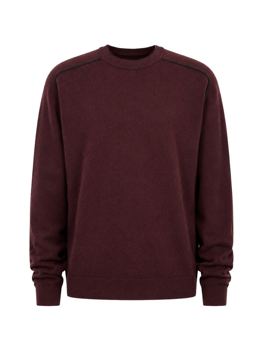 Maison Margiela Maglione girocollo in lana vergine bordeaux con Four Stitches