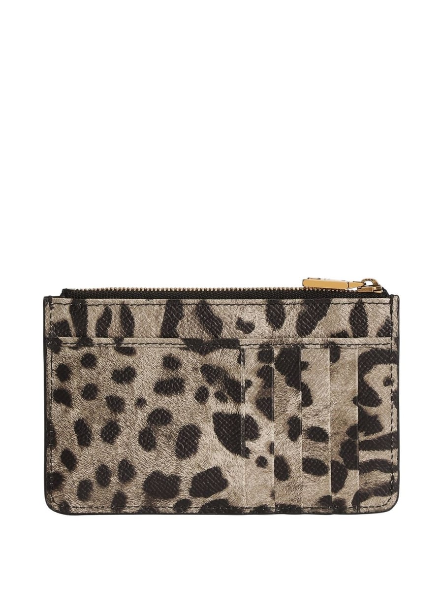 Dolce & Gabbana Portacarte con zip e targhetta logo in ottone, view 3