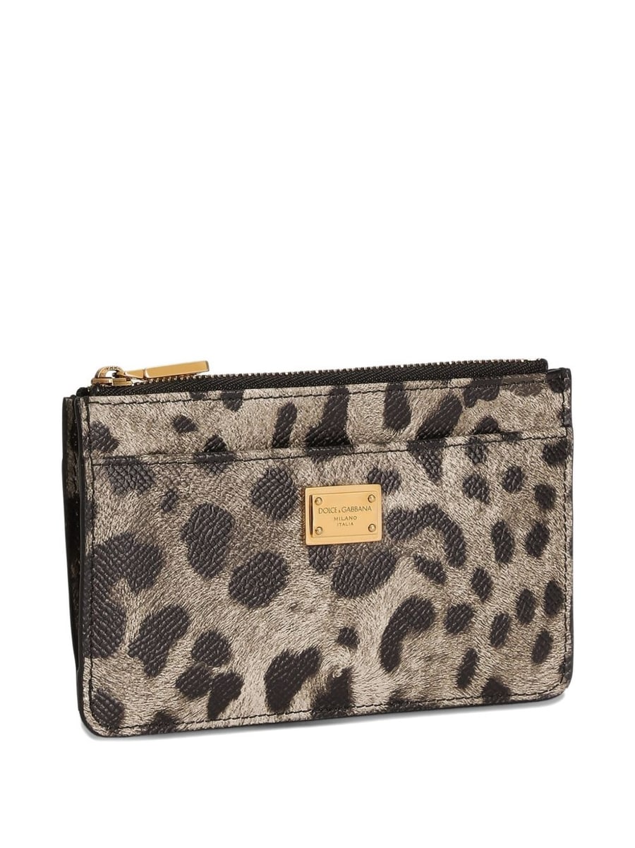 Dolce & Gabbana Portacarte con zip e targhetta logo in ottone, view 4