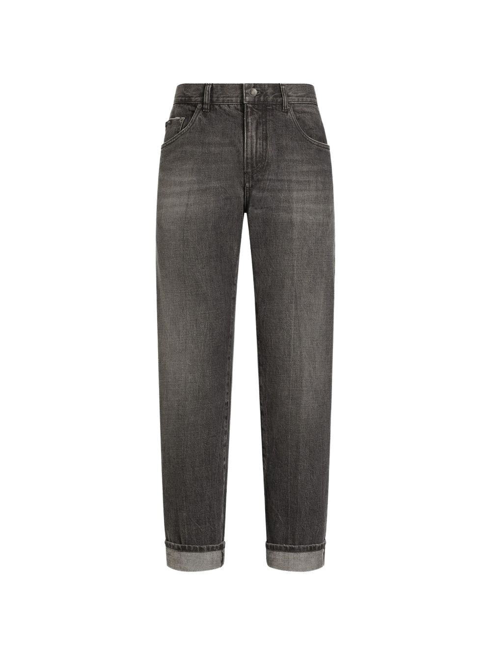 Dolce & Gabbana Jeans classici a cinque tasche con risvolto e dettagli cimosa