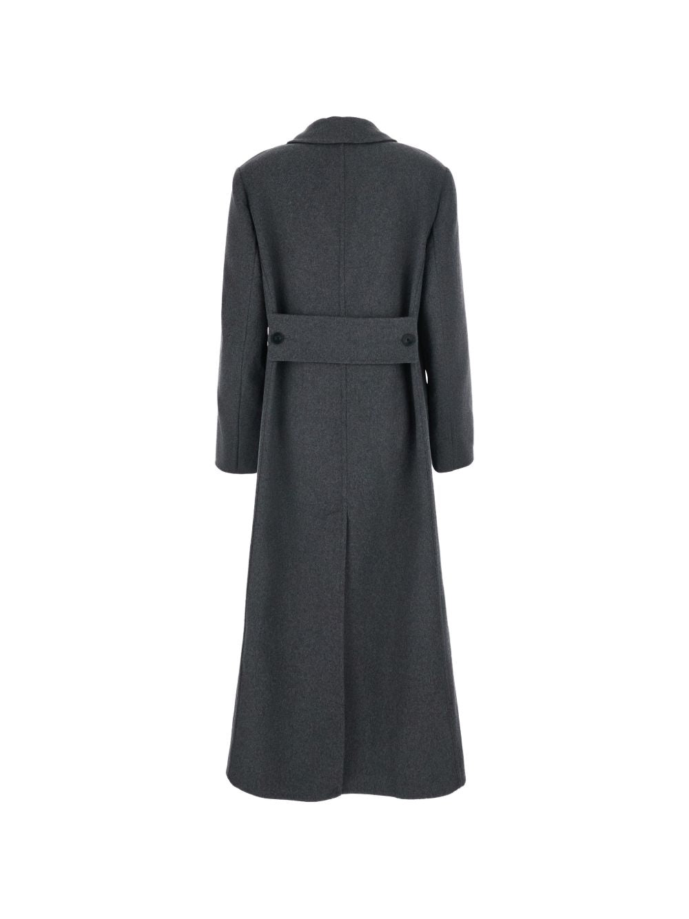 Victoria Beckham Cappotto doppiopetto in lana e cashmere grigio, view 2