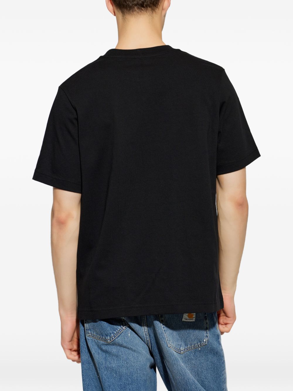 CASABLANCA T-shirt Black Tennis Club Icon Pyramid in cotone nero, view 2