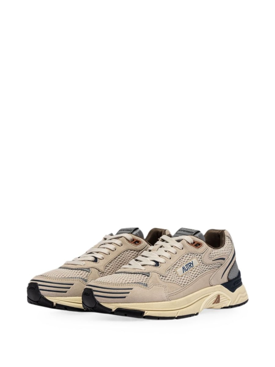 Autry Sneakers Hyperway in suede sabbia e blu, view 5