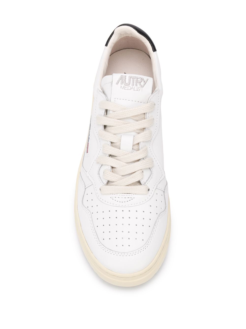 Autry Sneakers Medalist Low in pelle bianca e nera, view 2