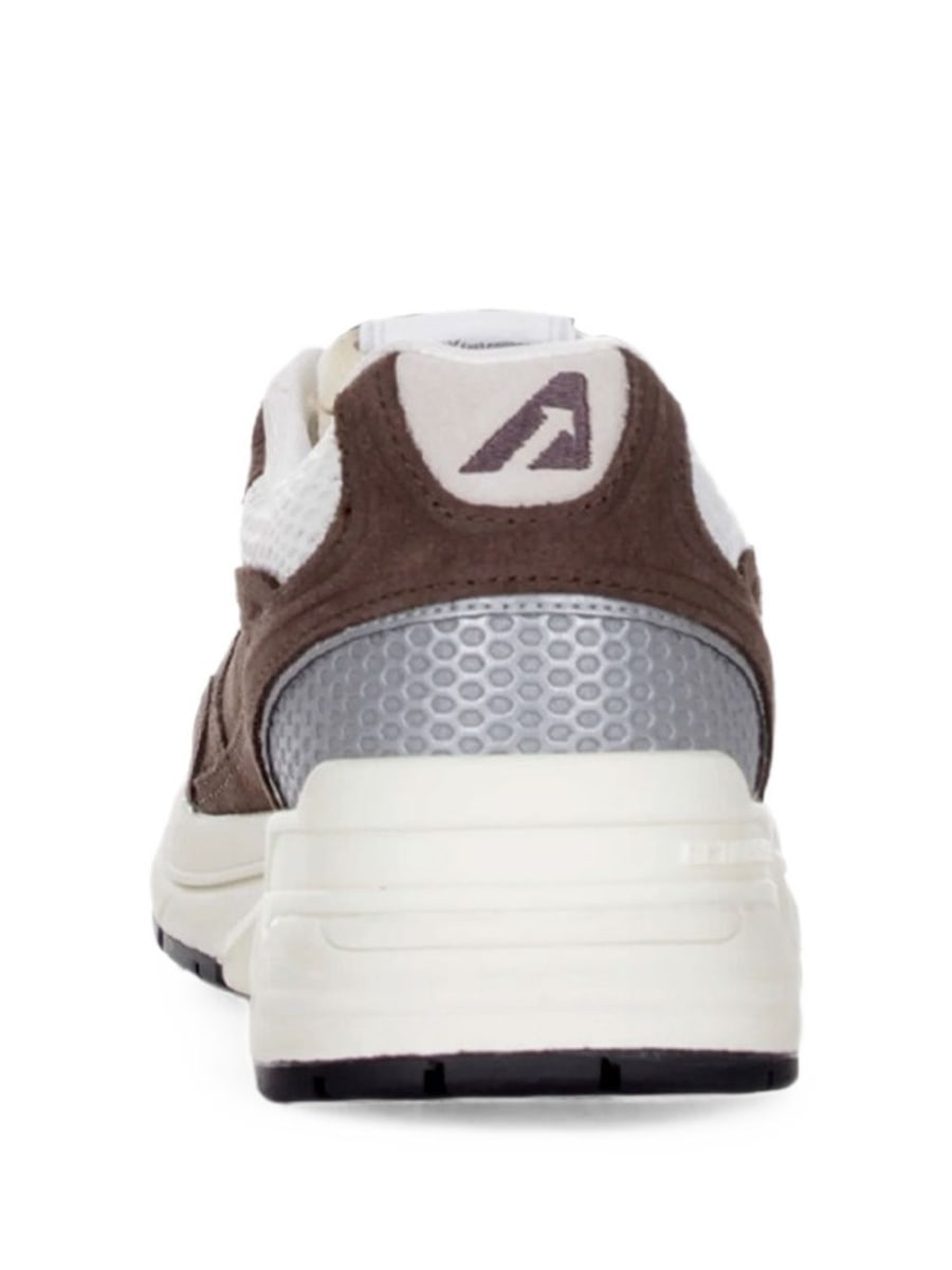 Autry Sneakers Hyperway in suede e mesh marrone e argento, view 2
