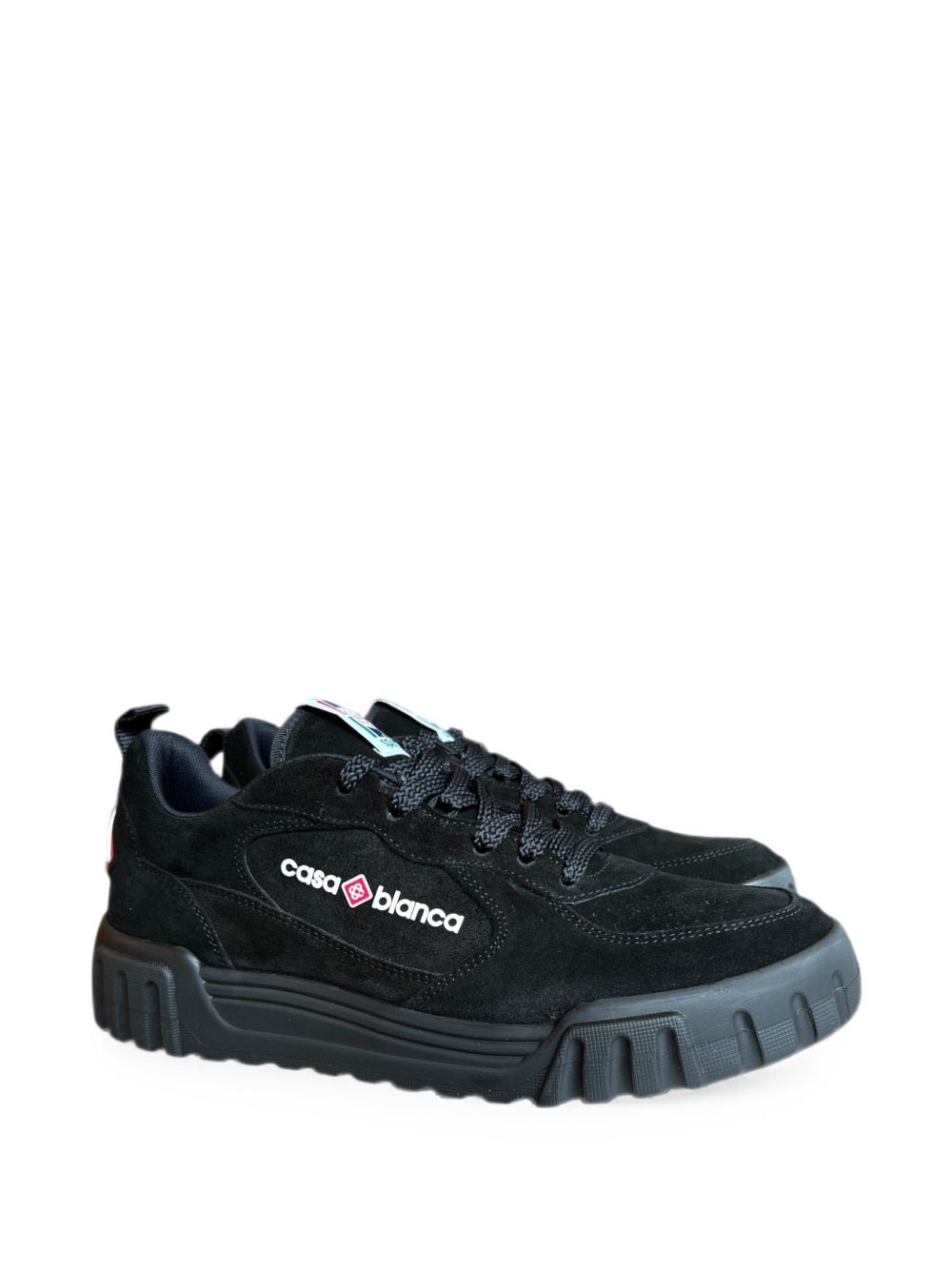 CASABLANCA Sneakers Court in pelle scamosciata nera, view 2
