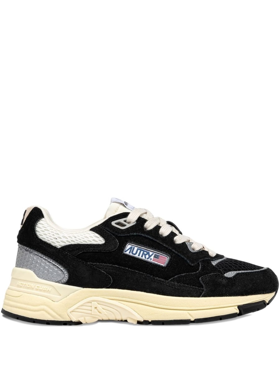 Autry Sneakers Hyperway in mesh e suede nero e argento