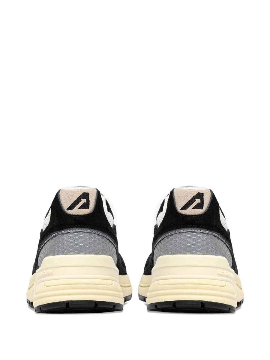Autry Sneakers Hyperway in mesh e suede nero e argento, view 5