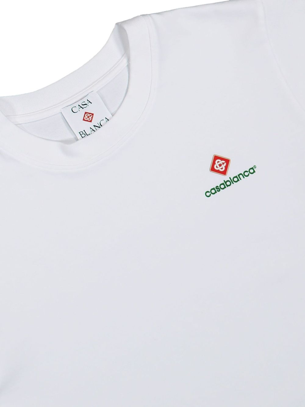 CASABLANCA T-shirt Sport Type in cotone bianco con logo, view 2
