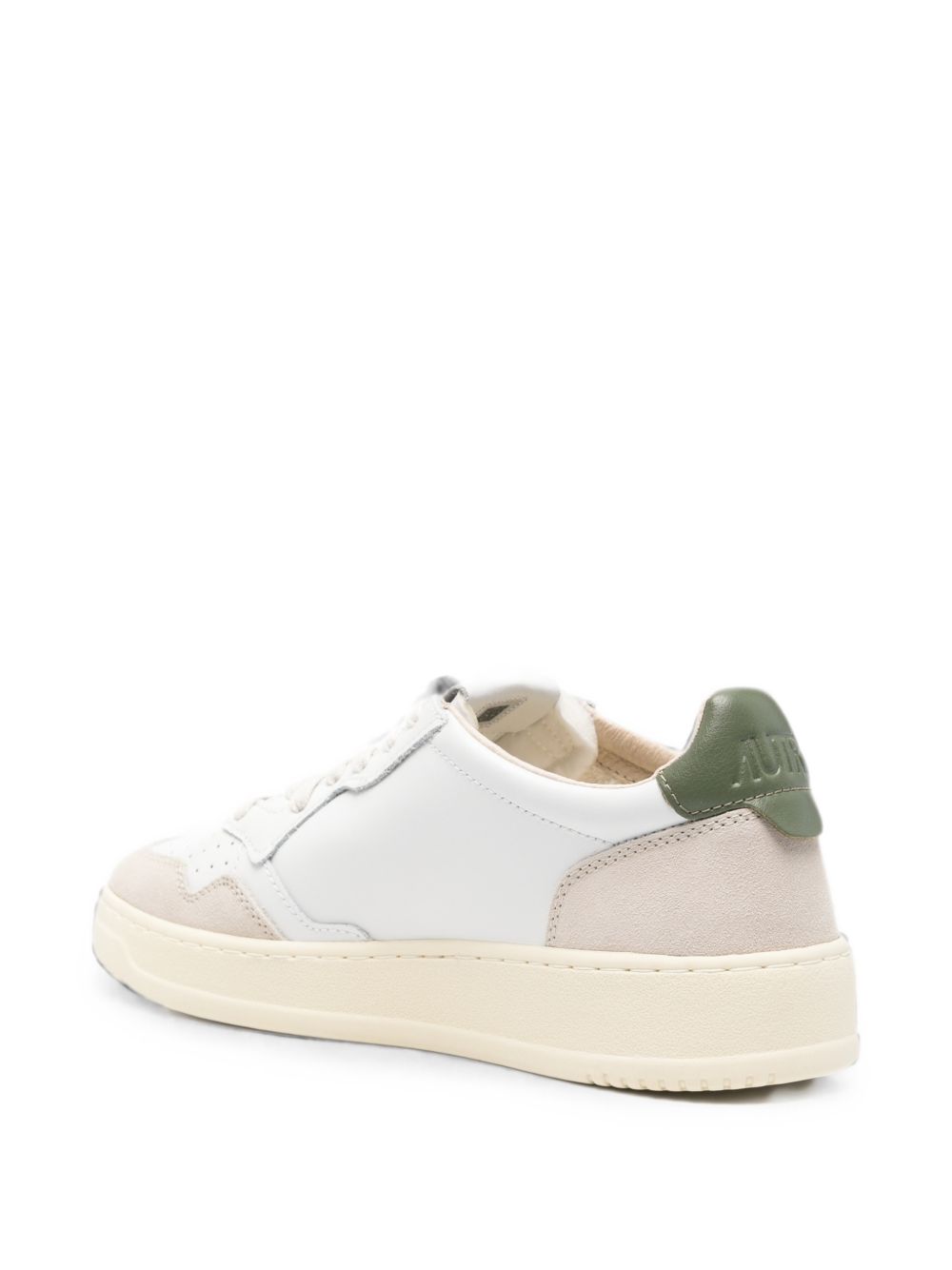 Autry Sneakers Medalist in pelle bianca con dettaglio verde, view 2