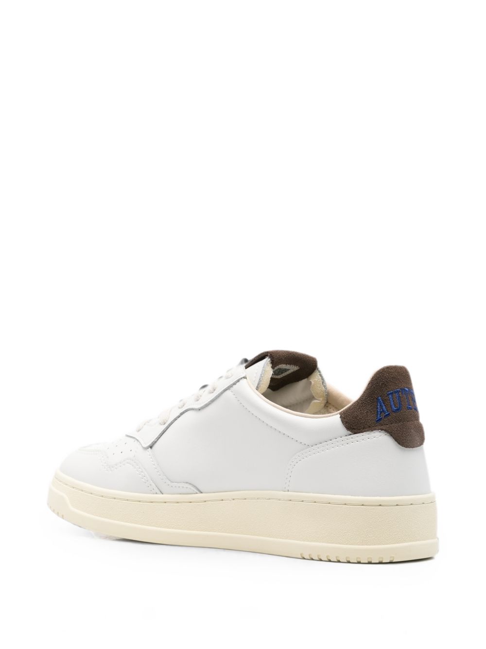 Autry Sneakers Medalist in pelle bianca con dettaglio marrone, view 2