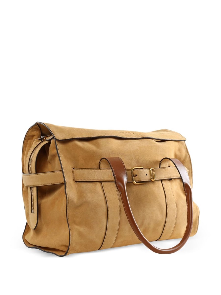 Marc Jacobs Borsa Dakota in suede beige con logo, view 2