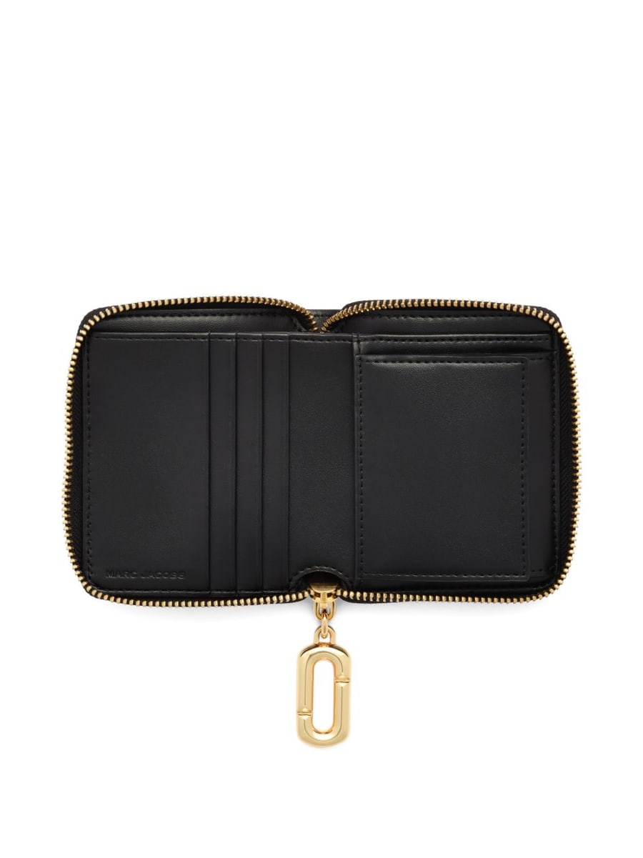 Marc Jacobs Portafoglio in pelle nera con logo, view 3