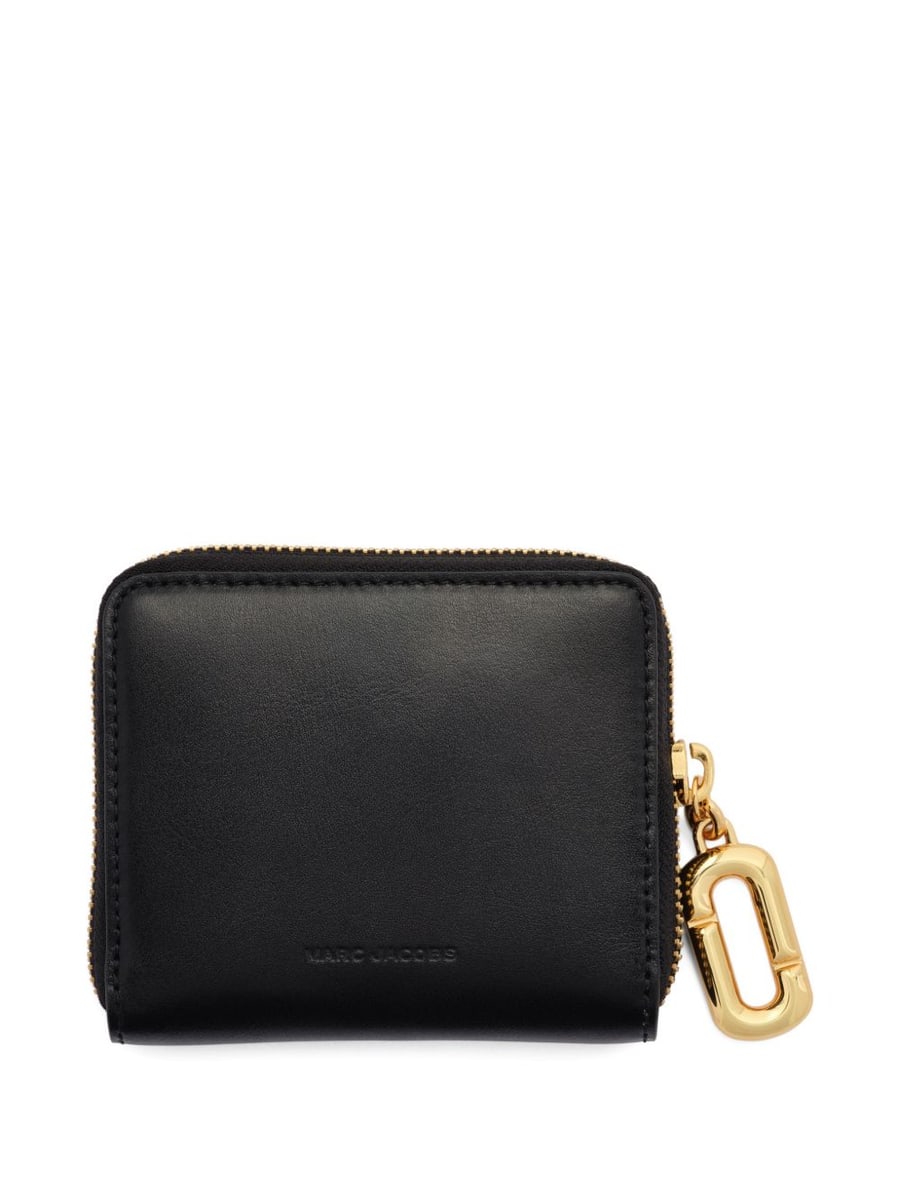 Marc Jacobs Portafoglio in pelle nera con logo, view 4