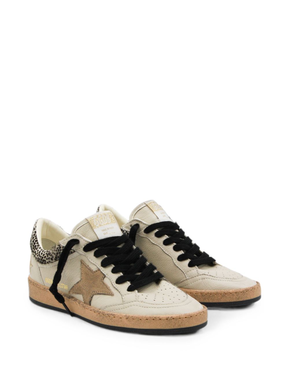 Golden Goose Sneakers Ball Star con dettagli in cavallino animalier, view 2