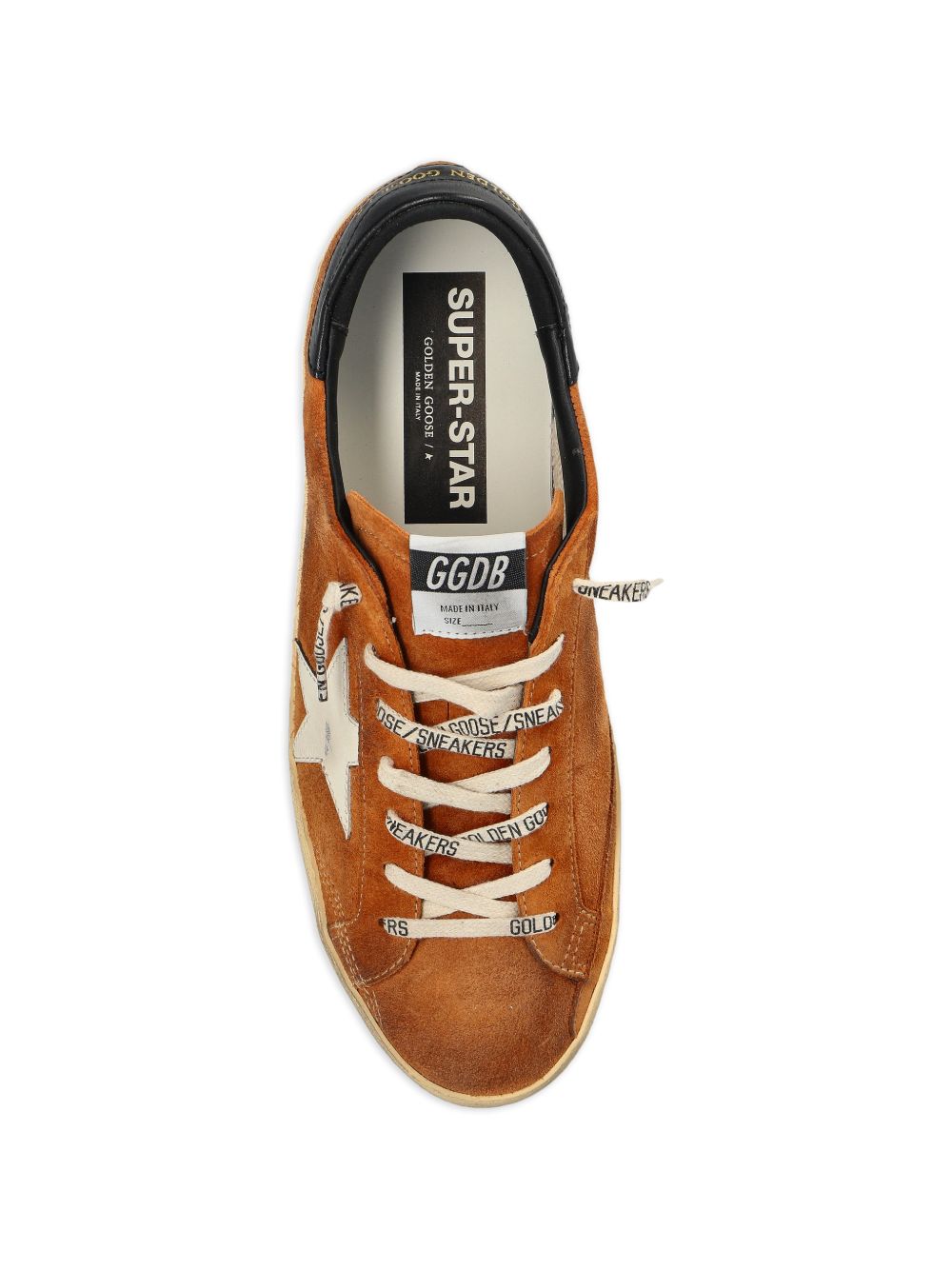 Golden Goose Sneakers Superstar in pelle scamosciata marrone effetto vissuto, view 2