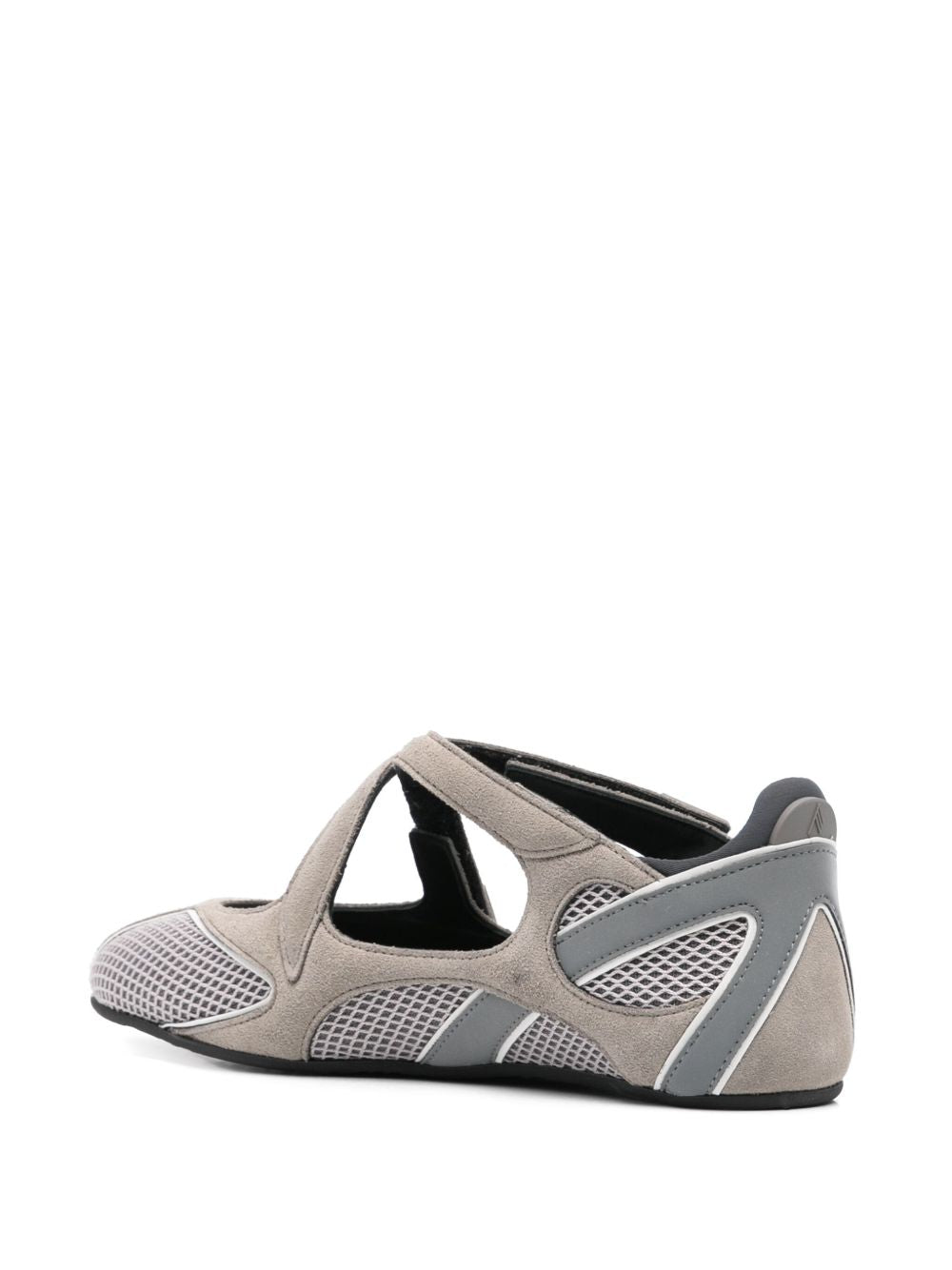 The Attico Le ballerine Floor 01 Flat grigie con cinturini incrociati, view 2