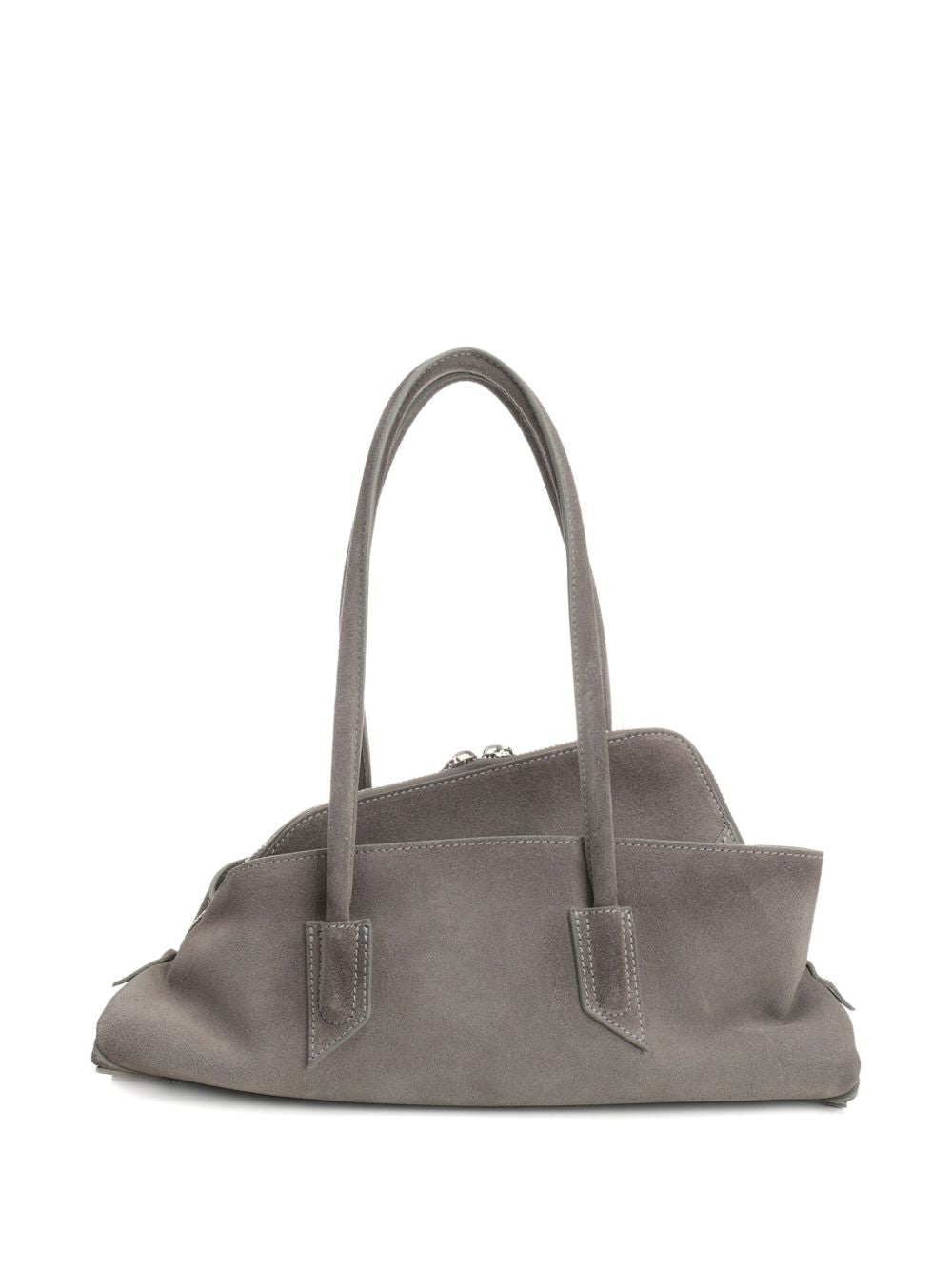 The Attico Borsa a spalla La Passeggiata Small in suede grigio, view 2