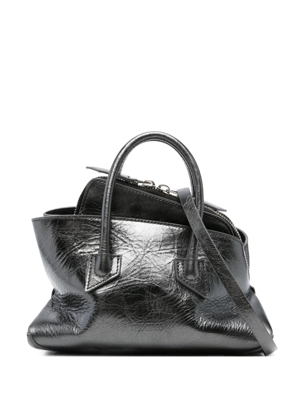 The Attico Borsa a spalla La Passeggiata Mini grigio metallizzato
