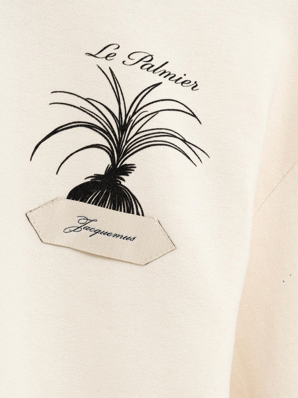 Jacquemus T-shirt nera in cotone con stampa Palmier, view 2