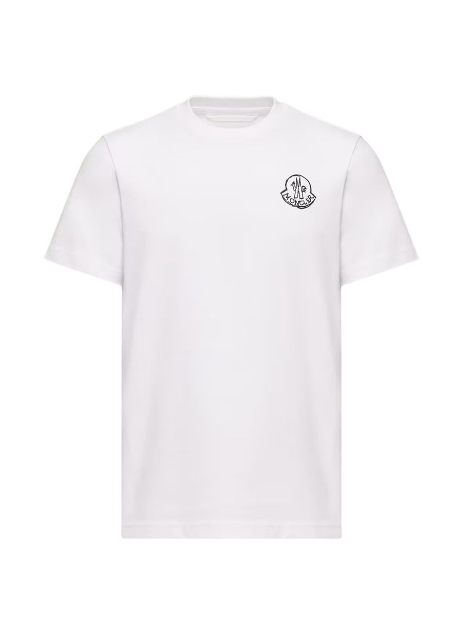 Moncler T-shirt in jersey di cotone con patch logo