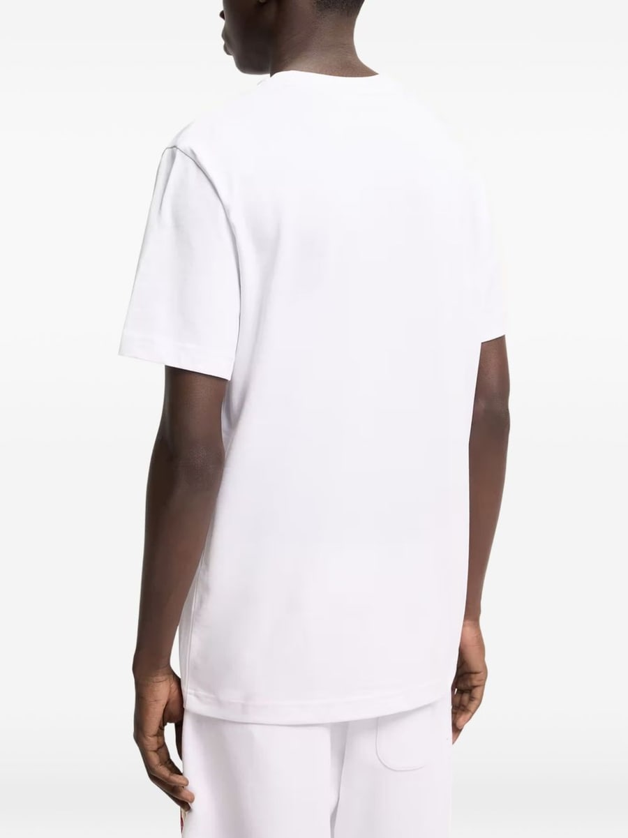 Moncler T-shirt in jersey di cotone con patch logo, view 6