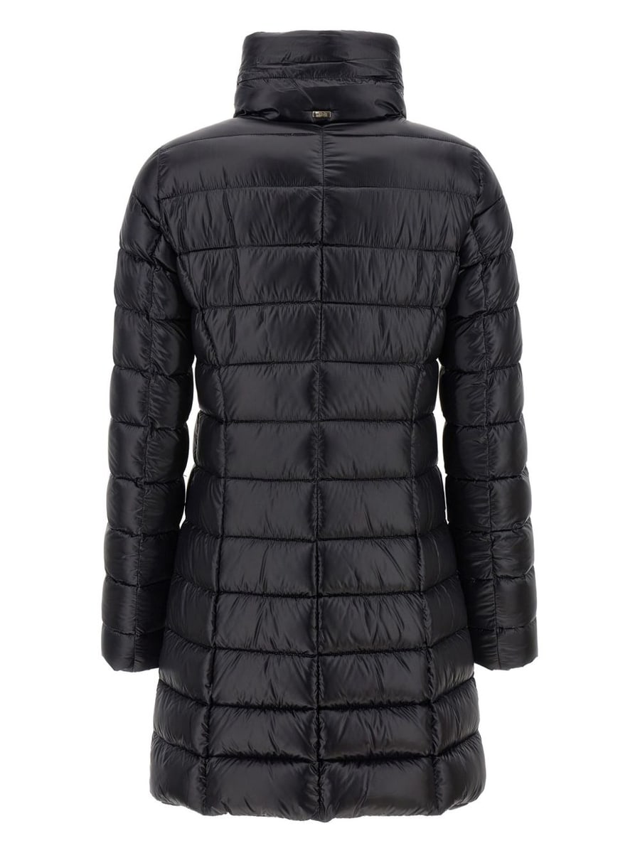 Herno Piumino midi nero con collo alto e tasche, view 3