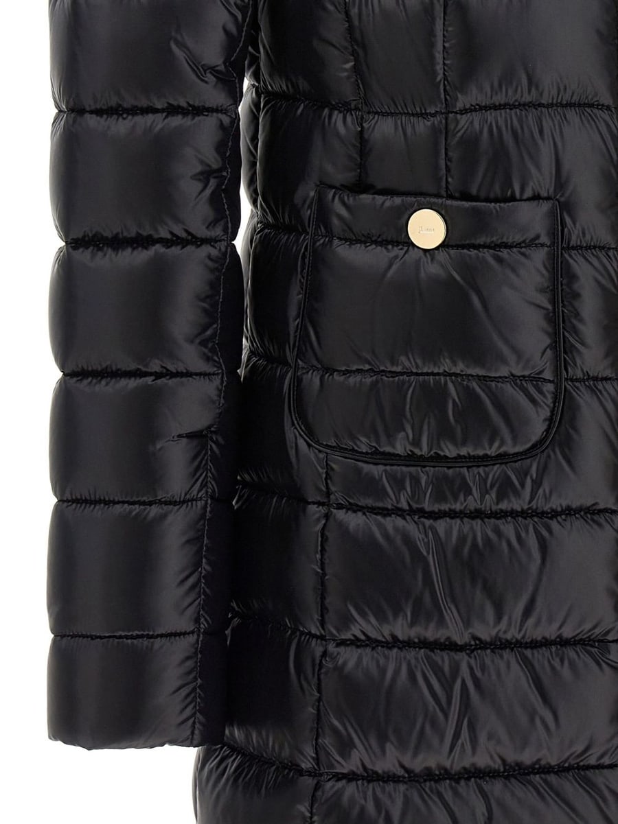 Herno Piumino midi nero con collo alto e tasche, view 4