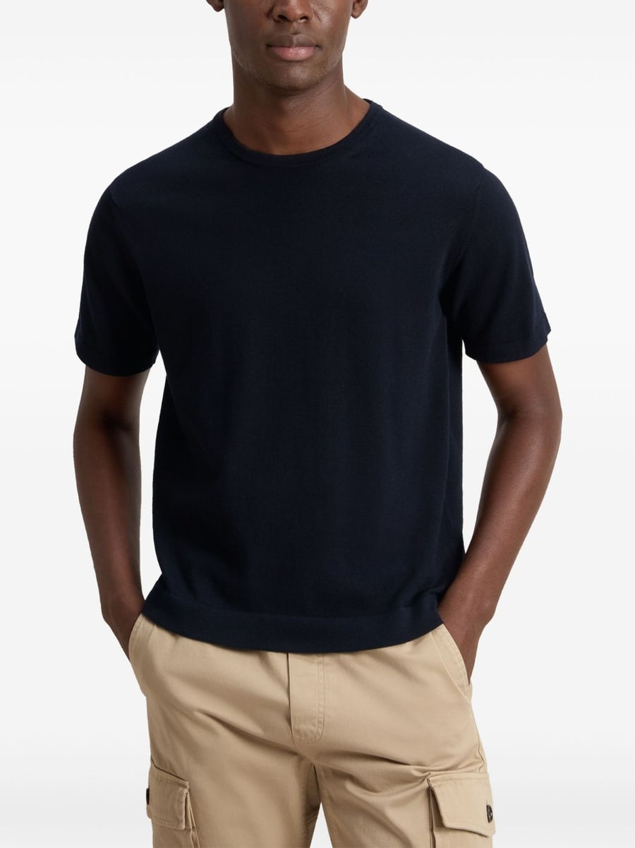 Woolrich T-shirt in cotone blu, view 3