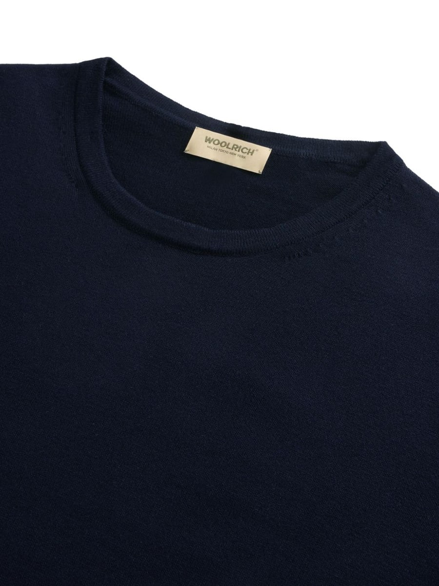 Woolrich T-shirt in cotone blu, view 4
