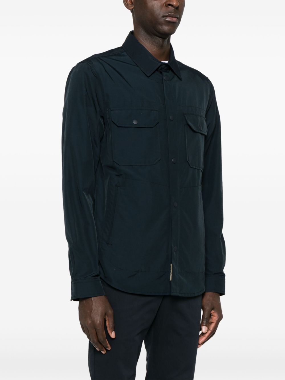 Woolrich Camicia blu notte con bottoni, view 2