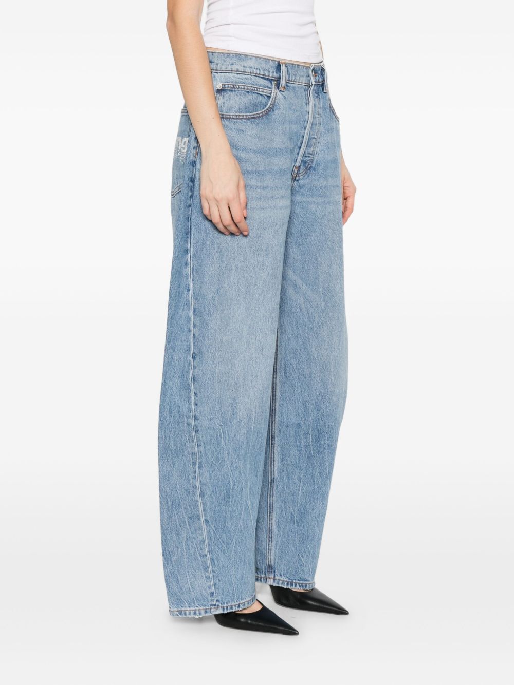 ALEXANDER WANG Jeans Blow Up con logo in strass, view 2
