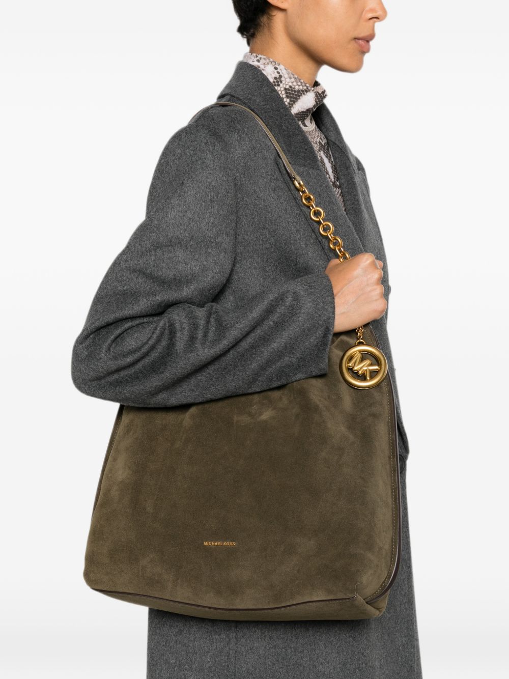 MICHAEL KORS Borsa a spalla Loden Chain in pelle scamosciata, view 2