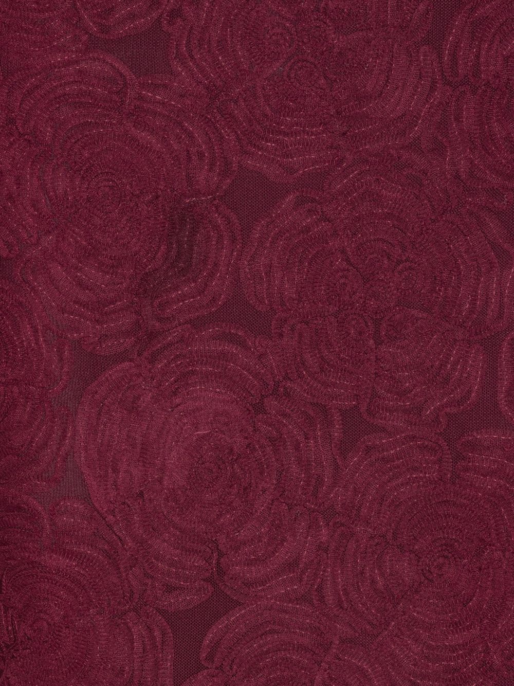 ROTATE Abito midi con ricamo floreale bordeaux, view 2
