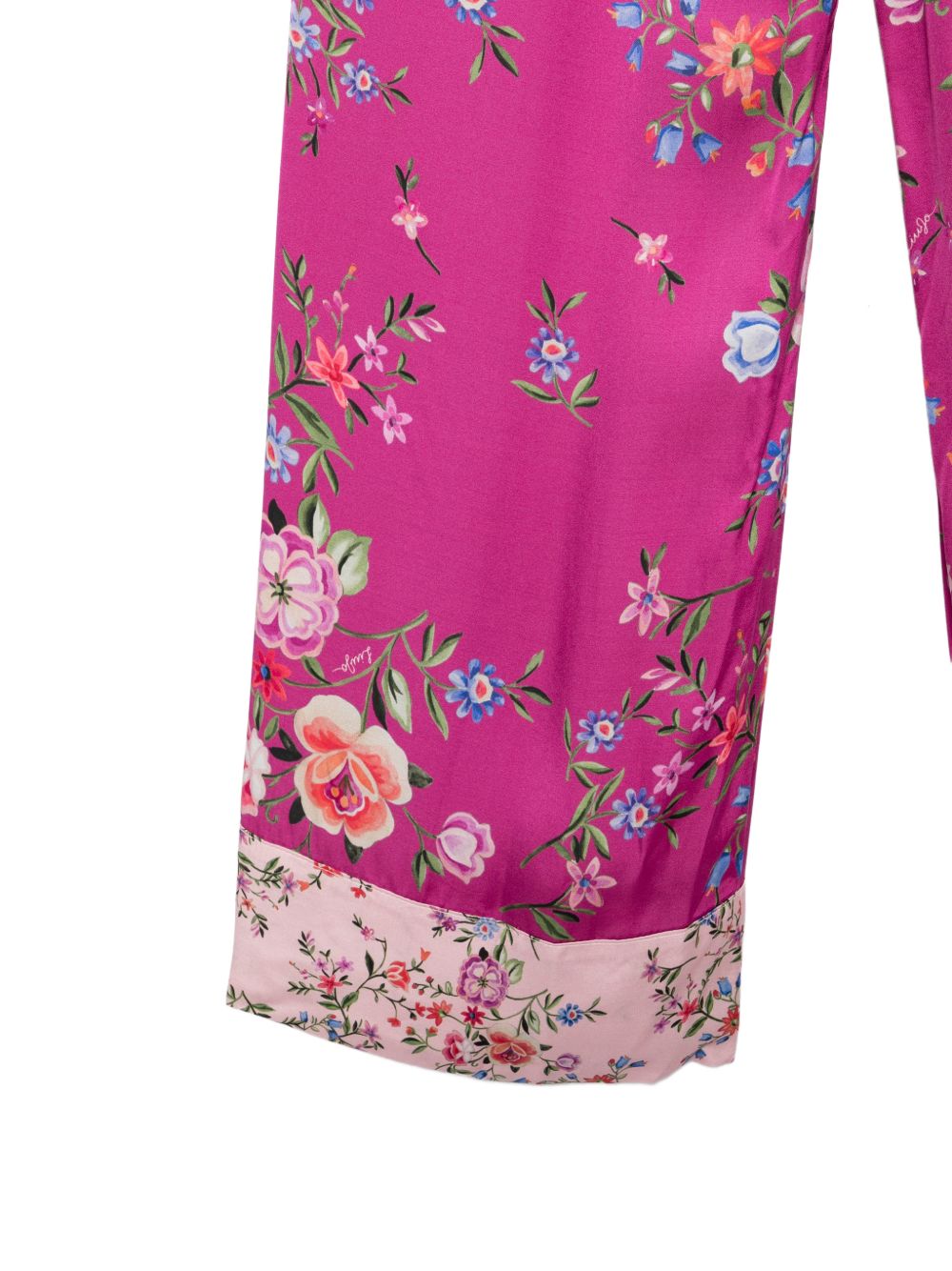 LIUJO Pantalone fresco rosa con stampa floreale, view 2
