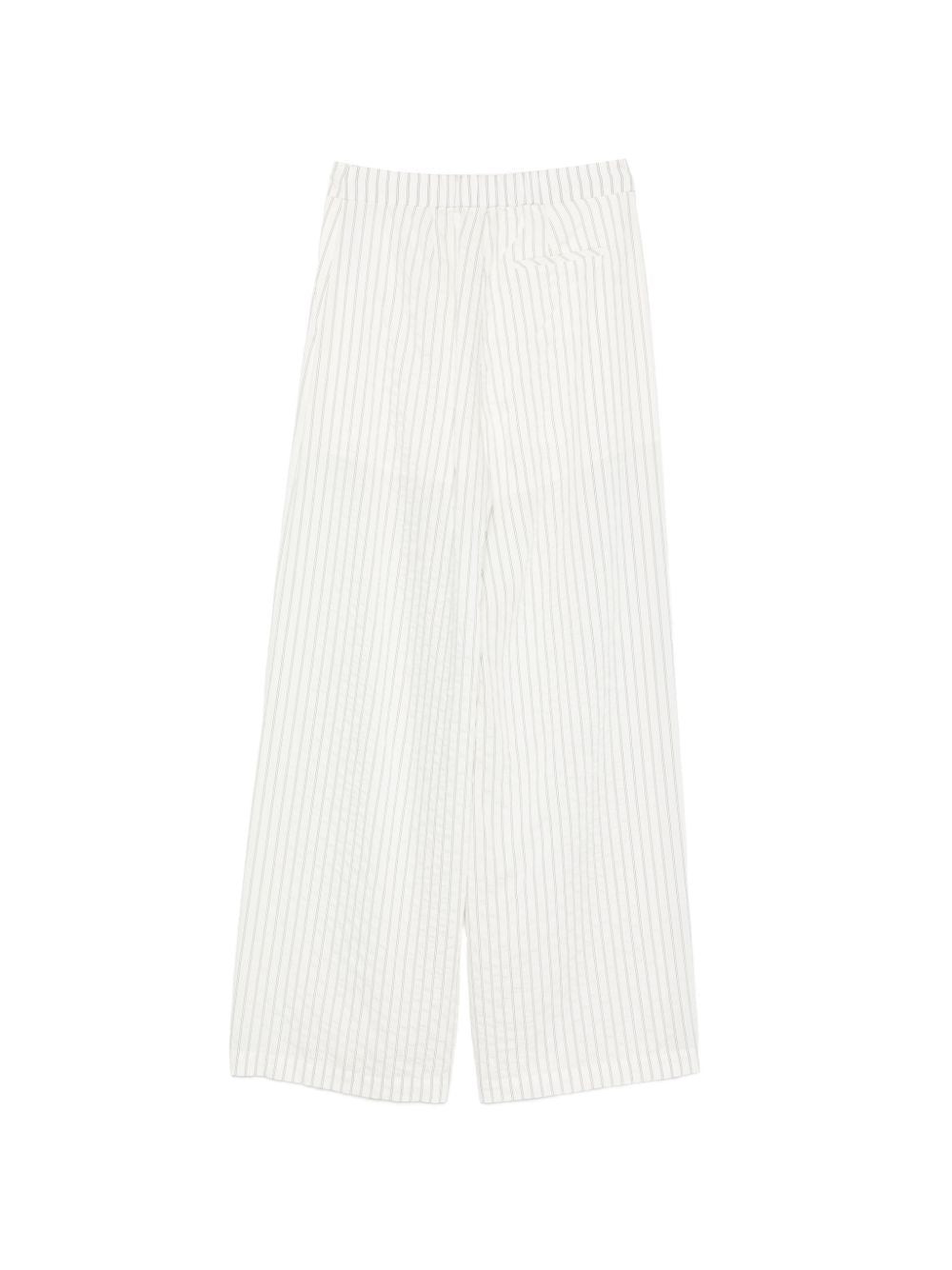 LIUJO Pantalone bianco a righe a vita alta, view 2