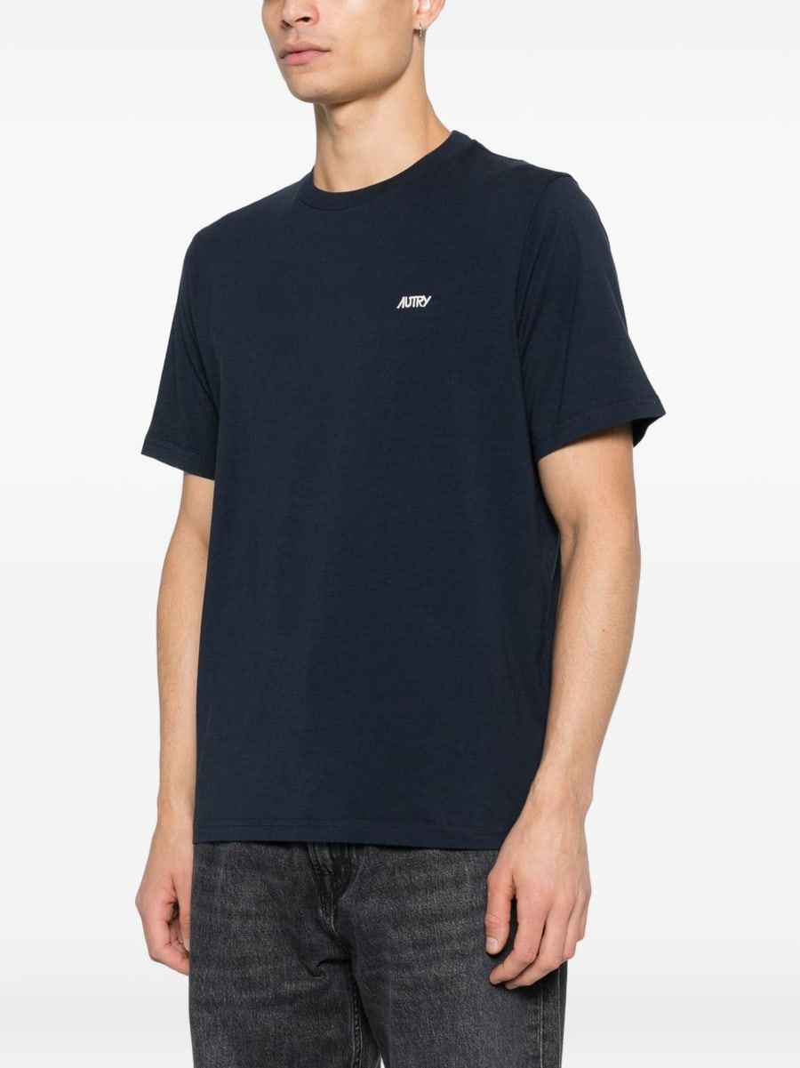 Autry T-shirt in cotone blu, view 3