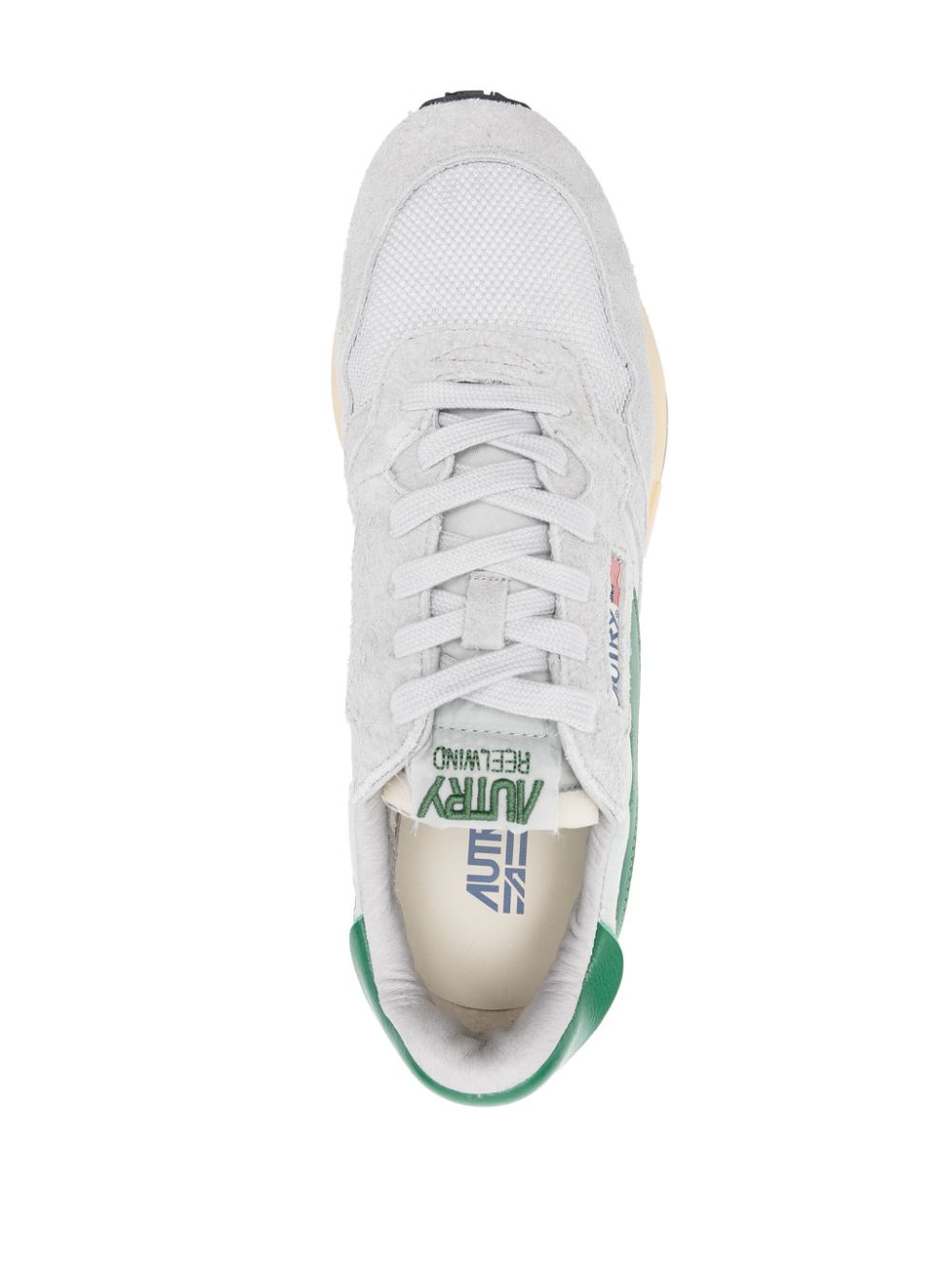 Autry Sneakers Reelwind grigio e verde con camoscio, view 2