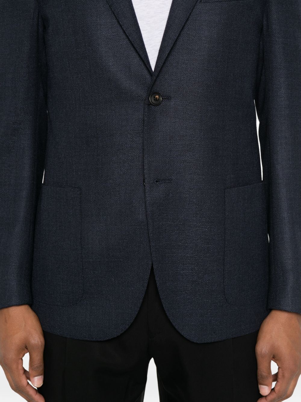 Corneliani Giacca monopetto in lana vergine blu, view 2
