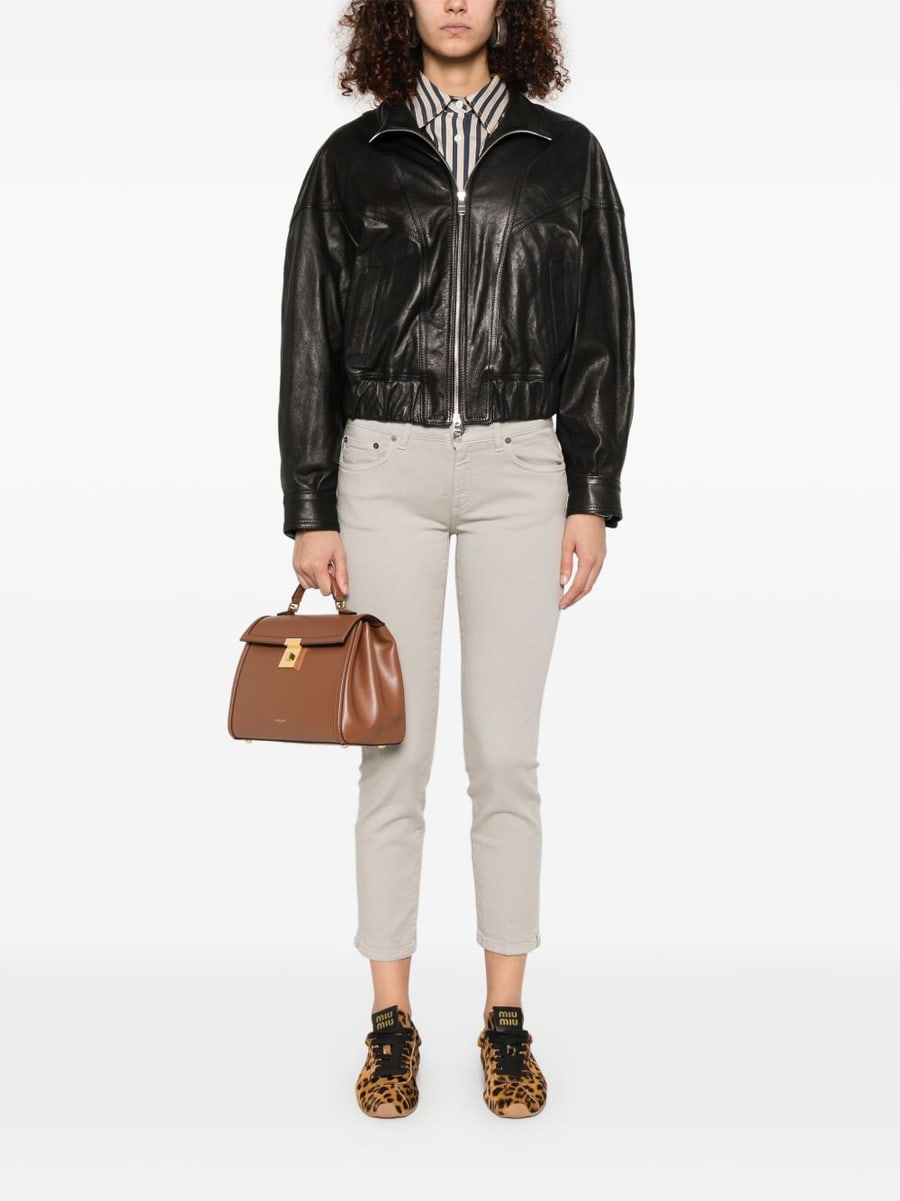 DONDUP Pantaloni skinny in cotone elasticizzato grigio, view 3