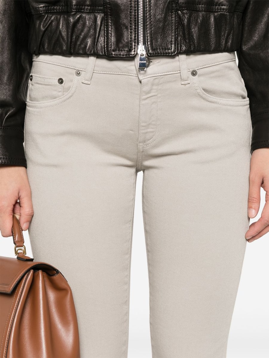 DONDUP Pantaloni skinny in cotone elasticizzato grigio, view 4